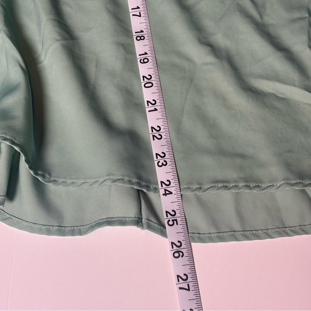 BKE Red Mint Green Blouse | Medium | Hi-Low Hem | Ruffle open Back | READ - Picture 8 of 10